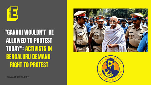 Gandhi Jayanthi: "Even the Mahatma wouldn't be allowed to protest by Bengaluru Police in 2024", say youngsters