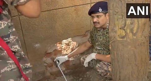 Personnel near the blast site