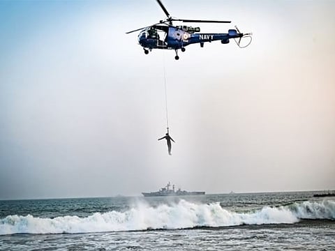 Spectators at Blue Flag Beach in Puri witnessed an elaborate operational display as the Indian Navy moved its Navy Day celebrations from Visakhapatnam