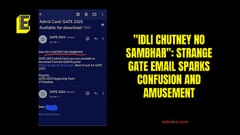 "IDLI CHUTNEY NO SAMBHAR" mail