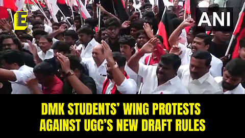 DMK students’ wing protests against UGC’s new Draft Rules for VC appointments