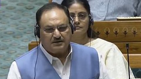 Health Minister JP Nadda in the Lok Sabha