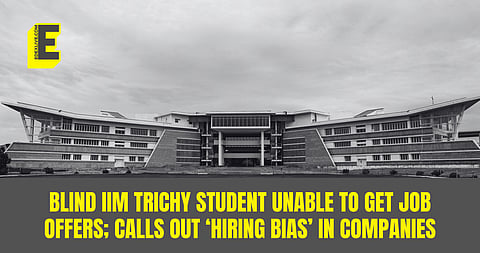 “I am exhausted”: Blind IIM student unable to get job offers; calls out ‘hiring bias’ in companies