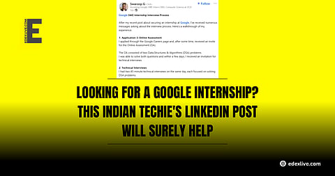 Viral LinkedIn post on Google Internship
