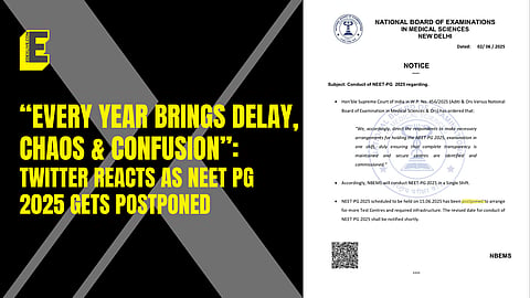 AS NBEMS announced NEET PG postponement today, people have taken to social media to express their reactions to the decision.