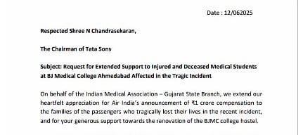 Indian Medical Association's letter