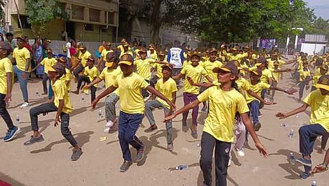 Students at the fitness initiative