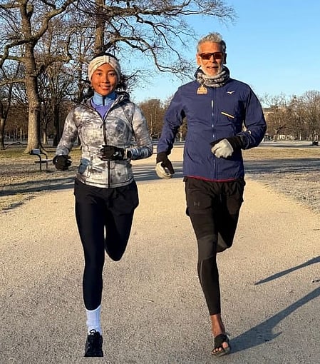 Milind Soman, Ankita Konwar spend New Year by