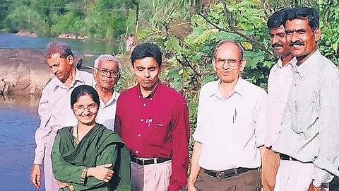 Prof Madhav Gadgil during his visit to Tumakuru