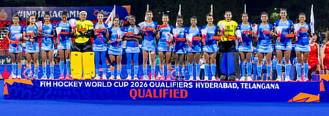 India lose 0-2 to England in final of Hockey World Cup 2026 Qualifiers at the G. M. C. Balayogi Hockey Ground in Hyderabad on Saturday. Photo credit: Hockey India