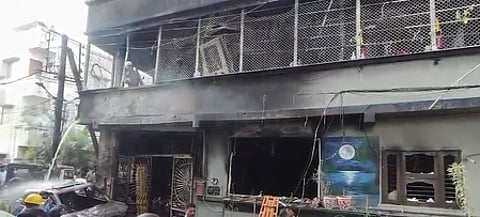 Fire blaze at Mira Bhayander private college destroys auditorium, short circuit suspected