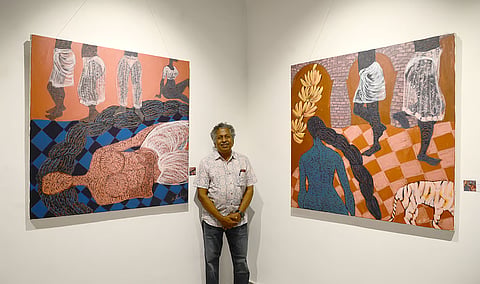 Artist Ramalingam Muthukrishnan captures feminine grace in silhouettes