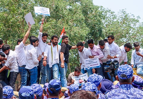 Haryana Congress stages statewide protests over alleged NEET paper leak, police action on students