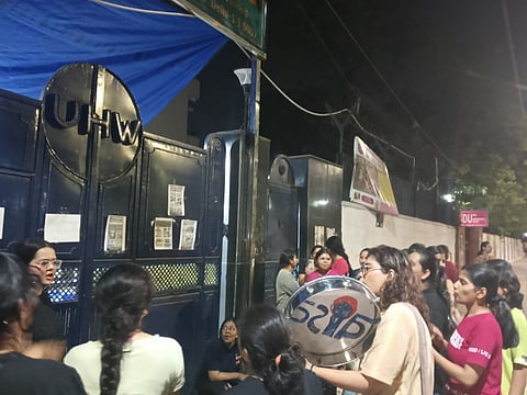 DU women hostel residents protest overnight over alleged eviction and extortion