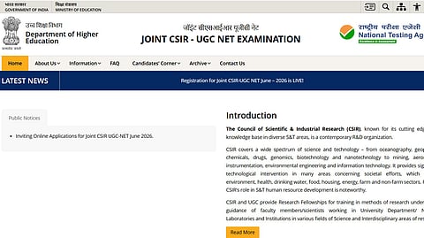CSIR UGC NET June 2026 registration begins at csirnet.nta.nic.in
