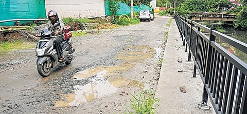 The dilapidated road to Assisi Vidyaniketan Public School near St Michael’s Church.