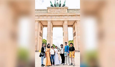 The seven students were winners of the first “Model German Parliament” organised by Goethe-Zentrum.