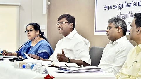 Minister P Viswanathan briefs the media in Chennai on Monday, announcing key updates on TNEA 2026, including admission schedules for engineering, arts and science, & diploma courses