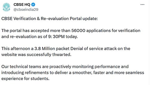 CBSE gets over 56,000 re-evaluation pleas as students flag OSM concerns, foils major cyber attack on portal