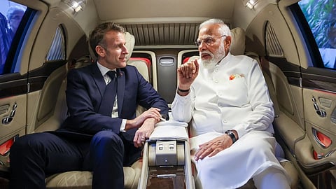 PM Modi with French President Macron