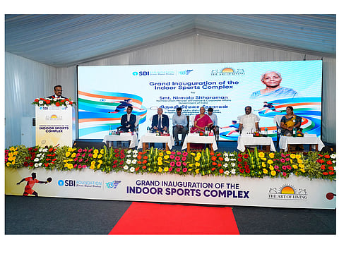 Union Minister of Finance and Corporate Affairs Inaugurates Indoor Sports Complex in Tiruchuli
