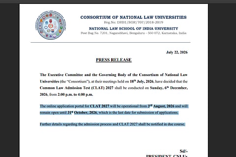 CLAT 2027 Exam Date Announced