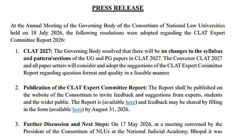 CLAT 2027 English Language Expert Committee Observations