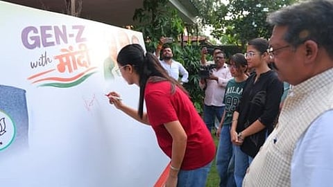 Delhi BJP chief Harsh Malhotra holds