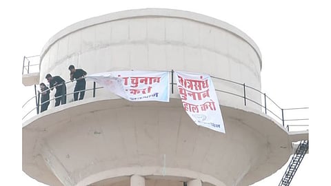 NSUI leaders end Jaipur water tank protest after assurance on student union elections