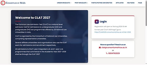 CLAT 2027 application form
