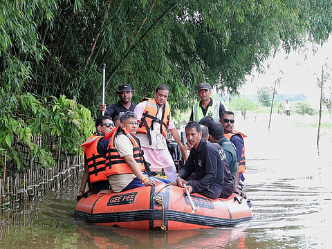 Assam flood: CM Sarma visits relief camps, ravaged areas, educational institutions in Sivasagar