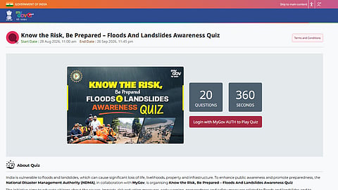 MyGov Floods and Landslides Awareness Quiz 2026