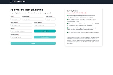 Titan Scholarship Scheme 2026-27.
