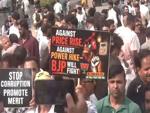 J-K BJP holds protest against NC govt over unemployment, price hike