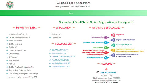 TG EdCET Second Phase Counselling Registration 2026