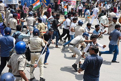 Bihar Police SI candidates protest in Patna, demand announcement of PET dates