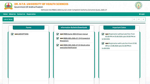 NTRUHS AP NEET UG Round 2 Web Options 2026 Link Activated