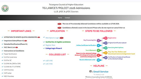 TG LAWCET Phase 3 Seat Allotment Result 2026