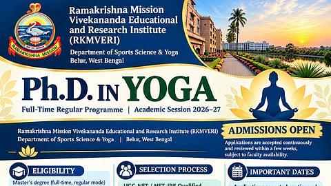 RKMVERI PhD in Yoga Admissions 2026-27