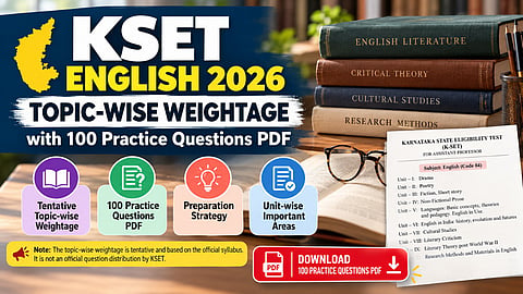 KSET English 2026 Topic-wise Weightage