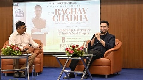 IIM Ahmedabad hosts Raghav Chadha at Red Brick Summit 2026 for discussion on leadership and governance