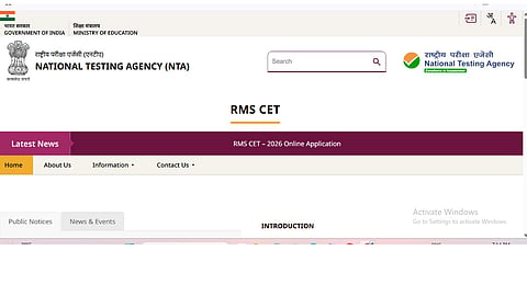 RMS CET Application Form 2026
