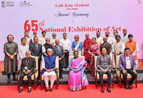 Prez Murmu presents Lalit Kala Akademi awards, calls for greater support to emerging artists