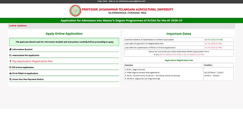 PJTAU PG Admissions 2026