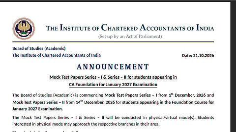 ICAI CA Foundation January 2027 Mock Test