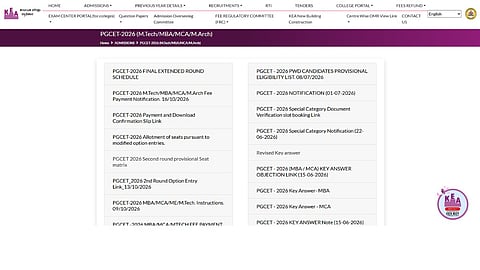 Karnataka PGCET 2026 Final Round Counselling