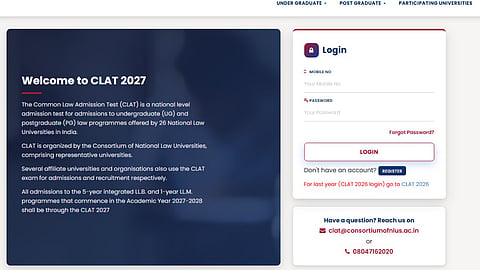 CLAT 2027 application form