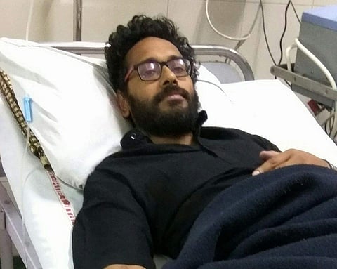 Joshil K Abraham when he was admitted in AIIMS| Facebook