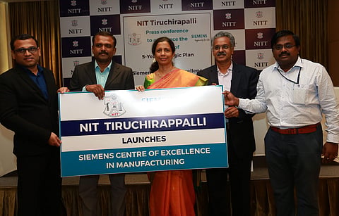 Dr Mini Shaji Thomas, Director, NIT, Tiruchirappalli along with Dr AK Bakthavatsalam, Head, T&P and Dr M Duraiselvam, Head, Siemens Centre of Excellence and and Mr Aravind, AMARTech
