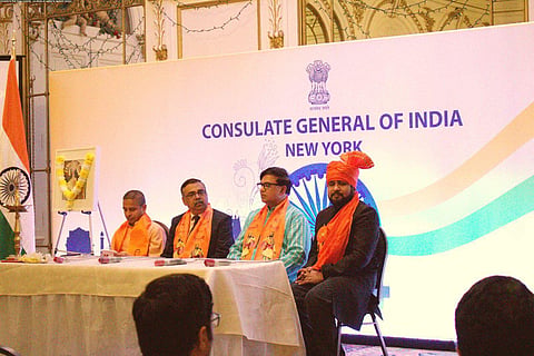 Deelip Mhaske (extreme right) at the Indian Consulate